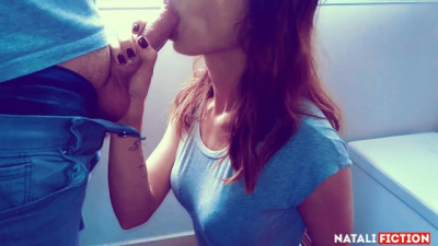 Blowjob and Smoke in the Morning with Cum in her Mouth